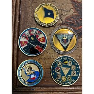 US Navy Challenge Coin Lot 5pc Carrier Strike Group 3 Air Wing 9 Shogun Warrior